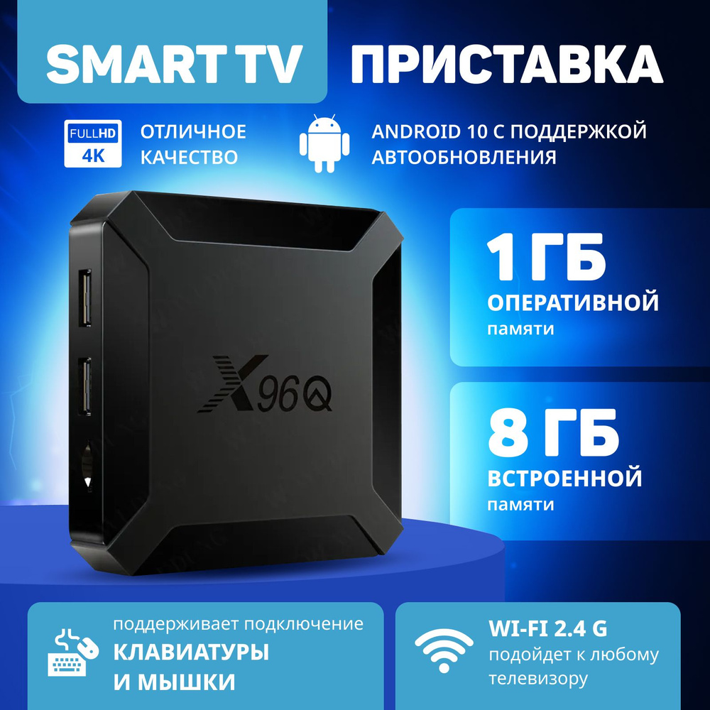 Wi-Fi Смарт ТВ Андройд приставка Медиаплеер X96Q tv box #1