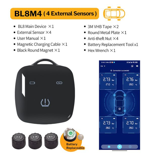 Deelife TPMS Android iOS Bluetooth Датчики давления в шинах внешние. #1