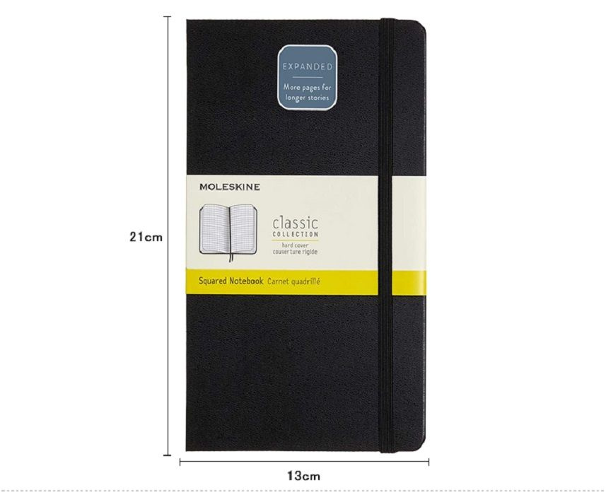 Блокнот в клетку Moleskine CLASSIC SOFT EXPENDED 400стр QP617EXP 13х21см . мягкая обложка, черный  #1