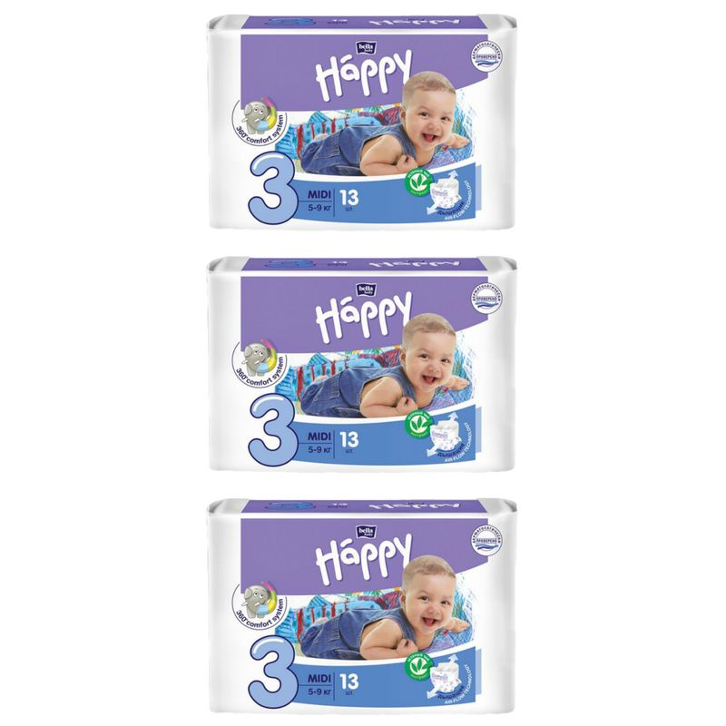 Bella Подгузники Baby Happy 3 midi, 13 шт, 3уп #1