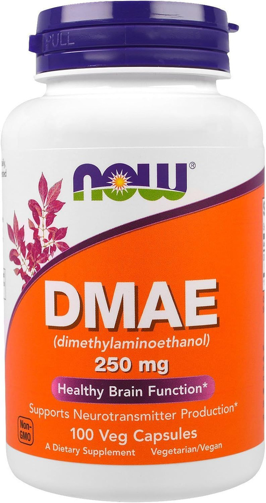 NOW DMAE 250 mg 100 вег капсул, антиоксидант НАУ ДМАЭ Диметиламиноэтанол  #1