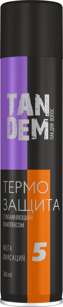 Лак для волос TANDEM "Tandem", Сильная фиксация, термозащита, №5, 360 мл  #1