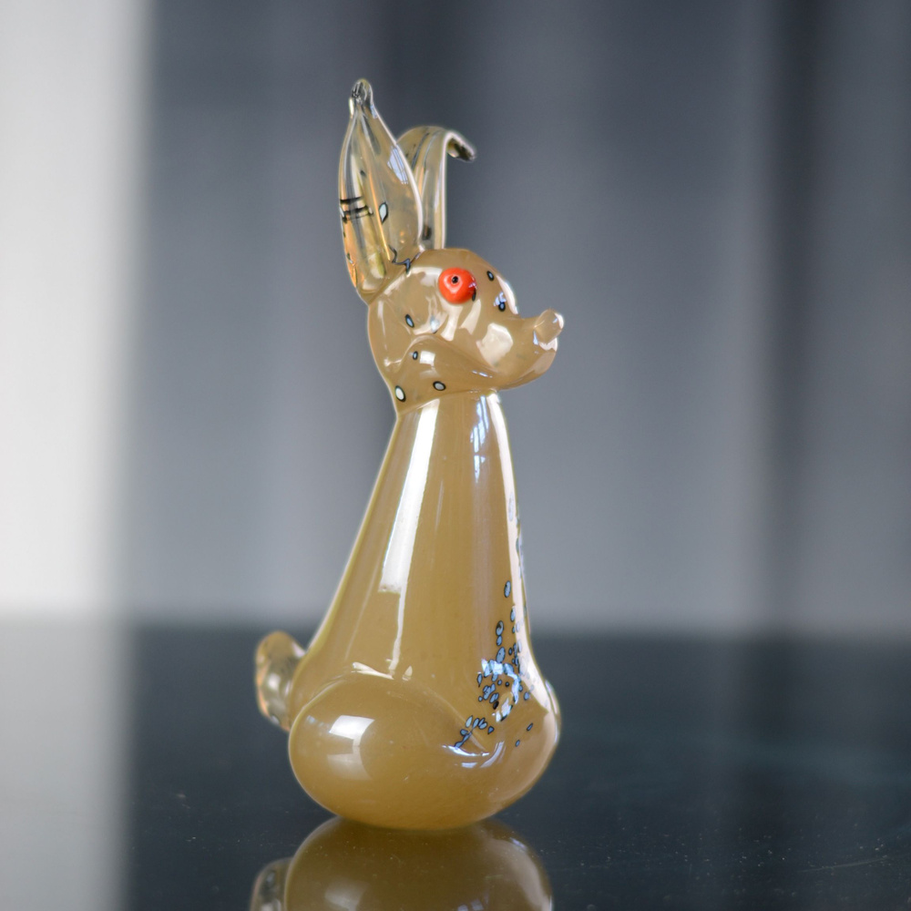 Декоративное изделие из стекла "Кролик" (Цветная пудра 12224) Неман стеклозавод  #1