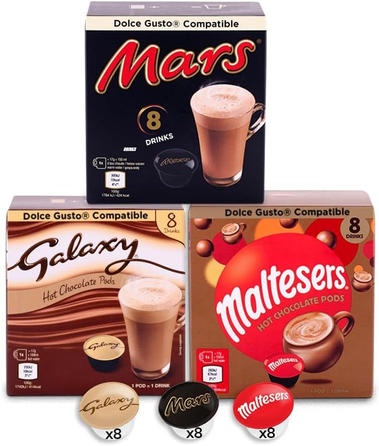Капсульный горячий шоколад Dolce Gusto Galaxy, Mars и Maltesers (24 порции по 8 капсул в каждой)  #1