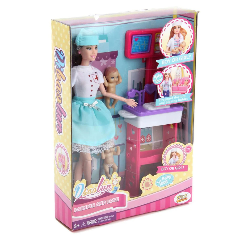 Кукла модель Барби шарнирная Veld Co врач с младенцем #1