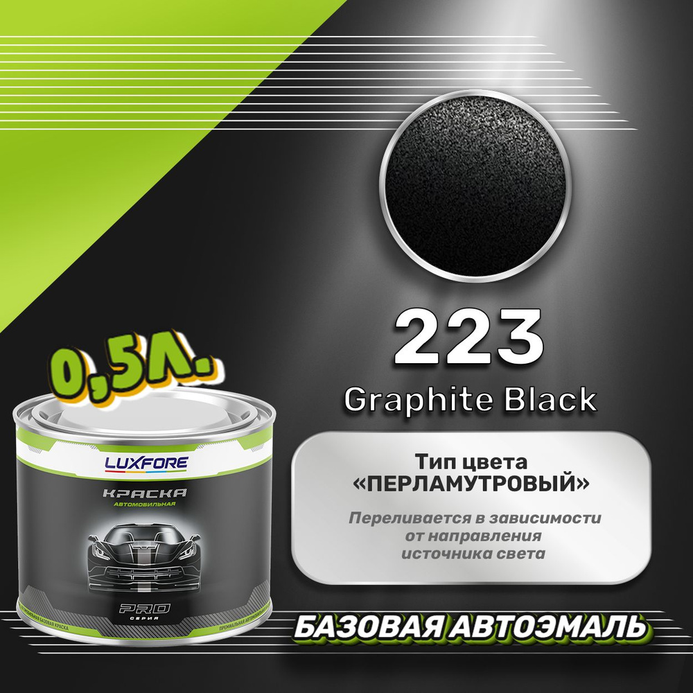 Luxfore краска базовая, цвет 223 Graphite Black 500 мл #1