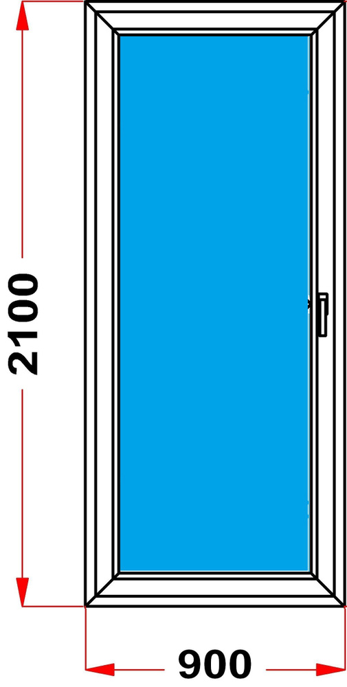 Балконная дверь 60 мм (2100 x 900) 50, с поворотной створкой, стеклопакет 3 стекла, левое открывание #1