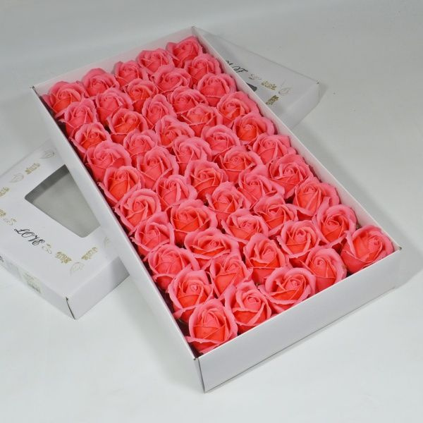 Розы из мыла 50шт 6см "нежно-розовый" (1уп) №14 #1