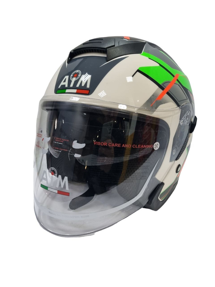 Шлем AiM JK526 Fluo-Green/White/Black XS #1