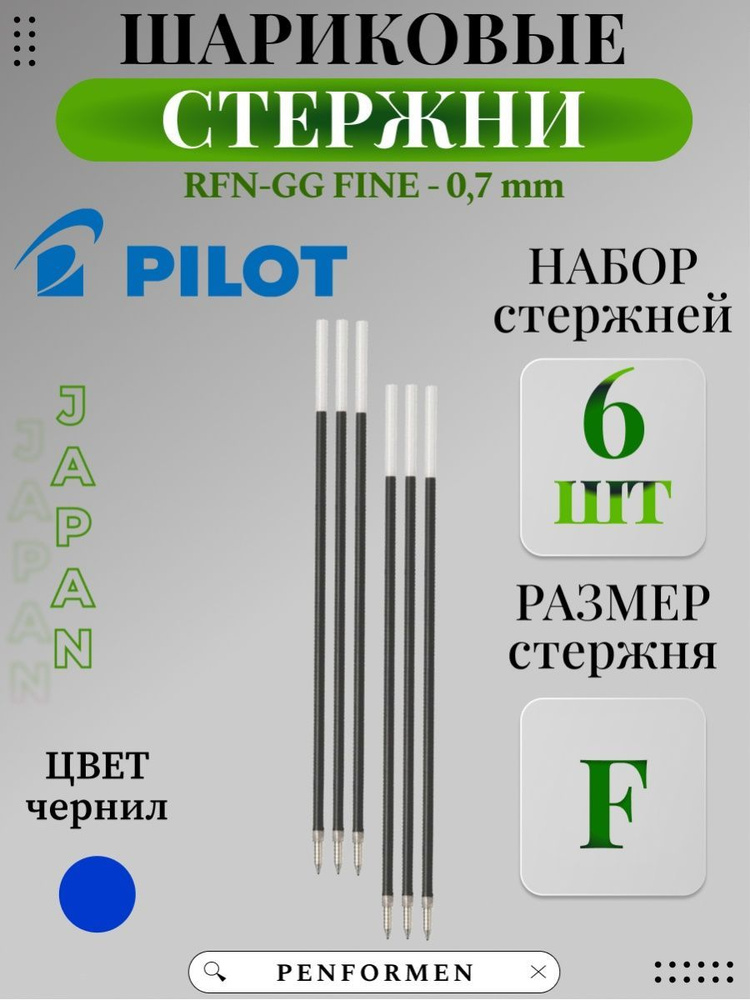 Шариковый Стержень PILOT RFN-GG для Ручки Цвет Синий 0,7мм #1