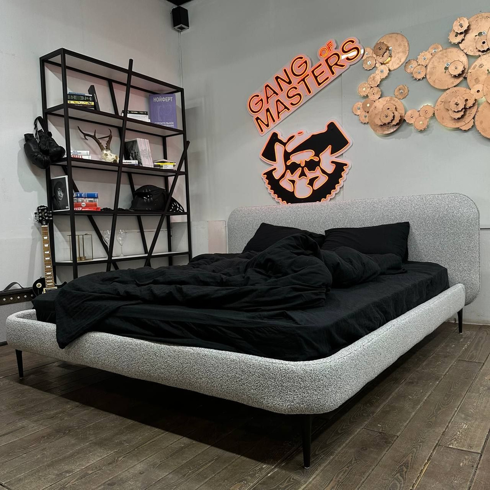 Банда Мастеров Двуспальная кровать, Двуспальная кровать на ножка модель Скай, 160х200 см  #1