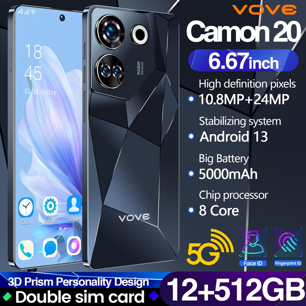 Смартфон Ультратонкий новый мобильный телефон Camon 20 Смартфон Dual SIM Dual Standby Ультранизкая цена #1