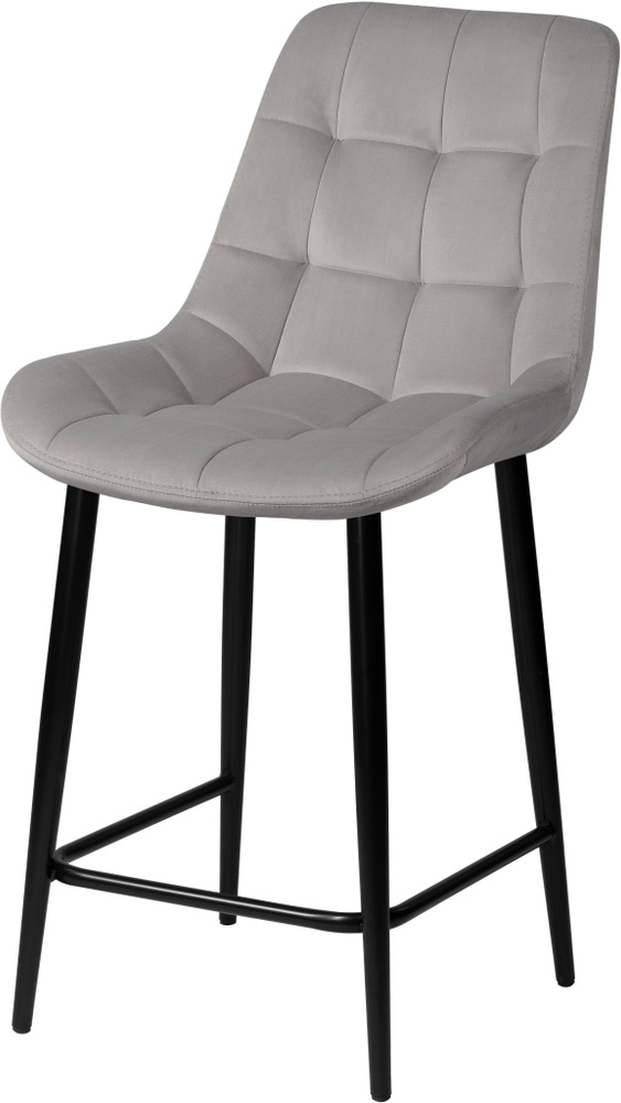 Комплект полубарных стульев со спинкой для кухни Эйден 65 см светло-серый / черный, 2 шт.  #1