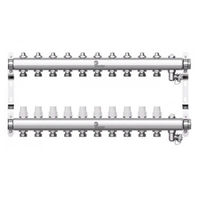 Коллектор нерж. Wester MUVS 1"-3/4 в сборе на 10 выходов (БЕЗ расходомеров)  #1
