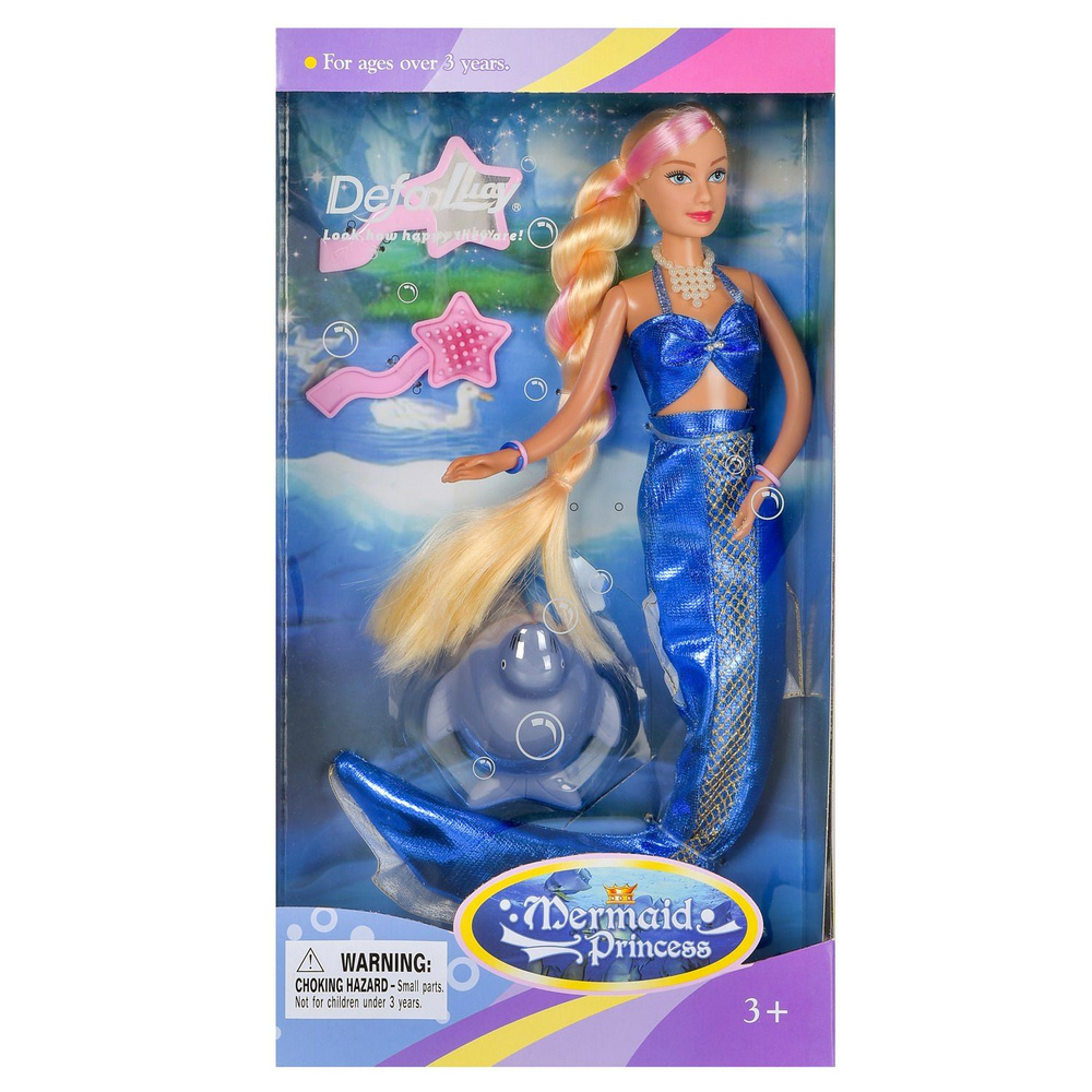 Кукла Defa Lucy Принцесса-русалочка с волшебной прядью волос (синий костюм), 29 см  #1