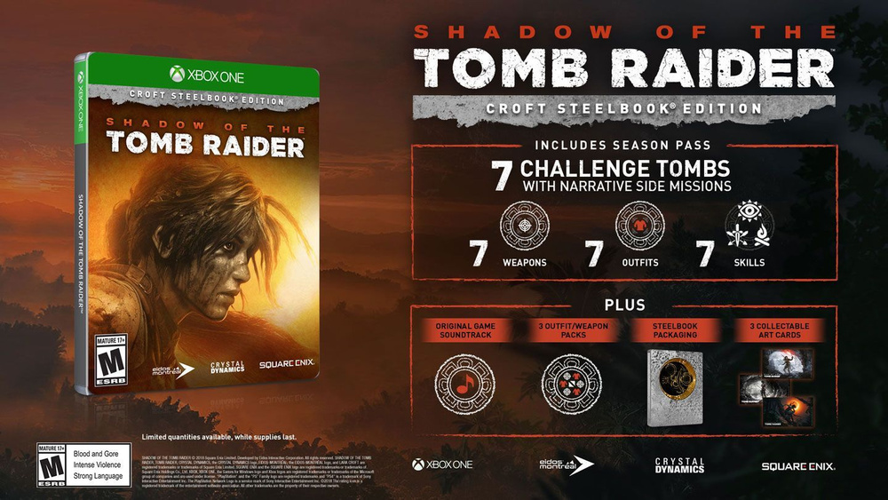 Игра Shadow of the Tomb Raider Croft Steelbook Edition (XB) (Xbox One, Xbox Series, Русские субтитры) #1