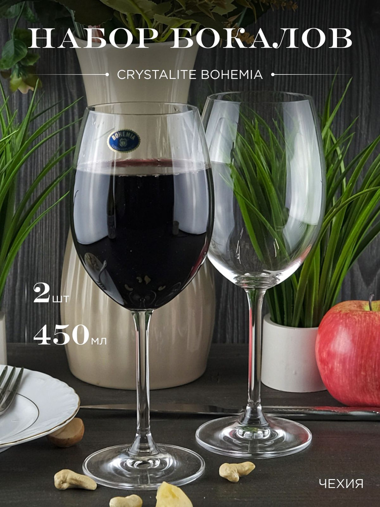 Набор бокалов для вина Crystalite Bohemia Colibri/Gastro 450 мл 2 шт. #1