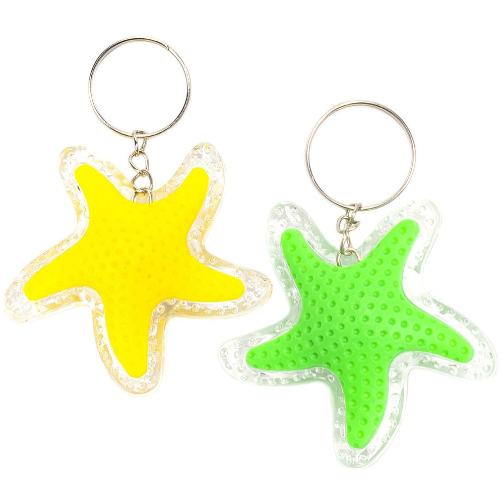 Брелок детский Морская звезда со светом 5 см на ключи, рюкзак , набор 2 шт  #1
