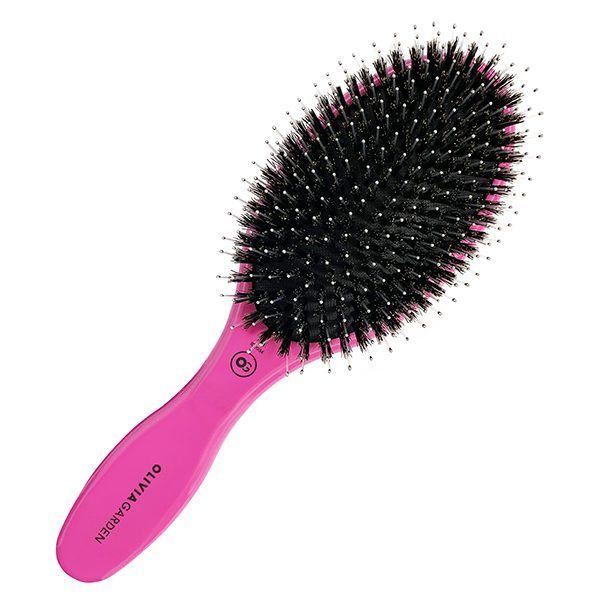 OLIVIA Garden Щетка EXPERT CARE OVAL Boar&Nylon Bristles Silver щетина+нейлон,Розовая  #1