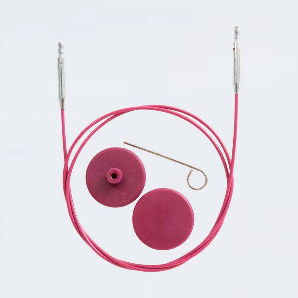 Тросик (заглушки 2шт, кабельный ключик) для съемных спиц, длина 56 (80)см, KnitPro, 10664  #1