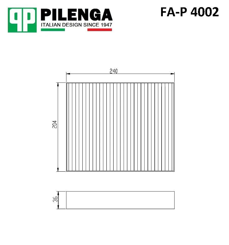 Pilenga Фильтр салонный арт. FAP4002, 1 шт. #1