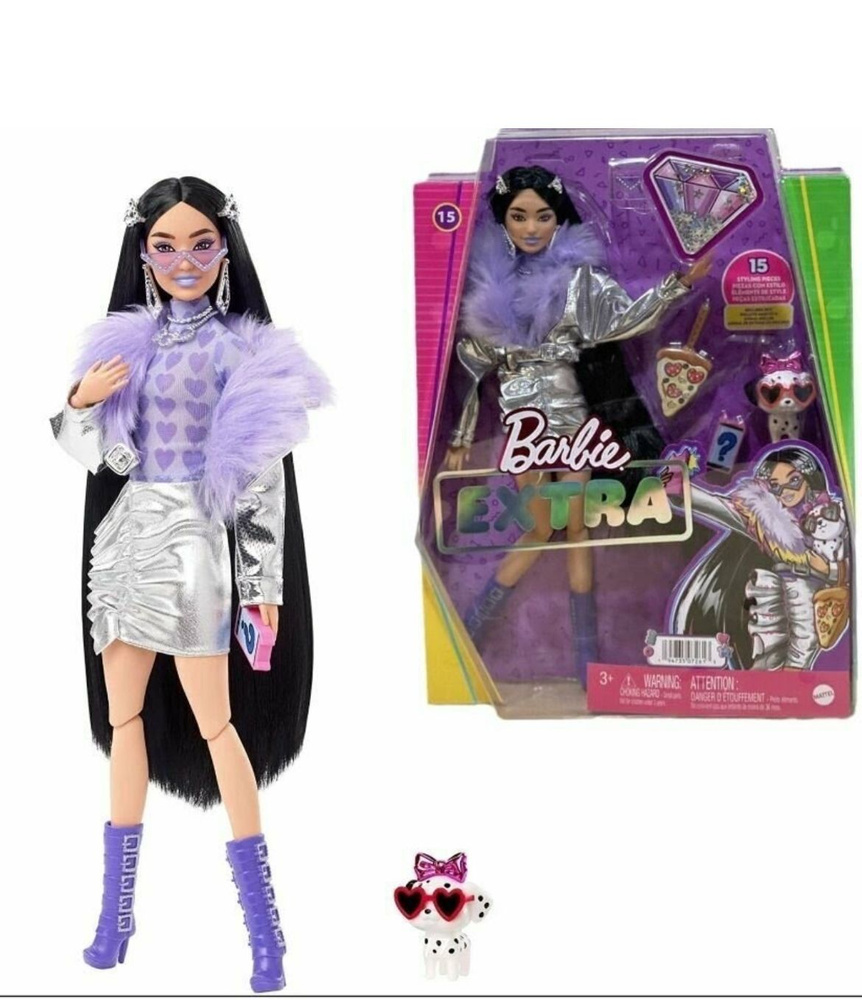 Кукла Barbie Экстра с фиолетовым мехом, HHN07 #1