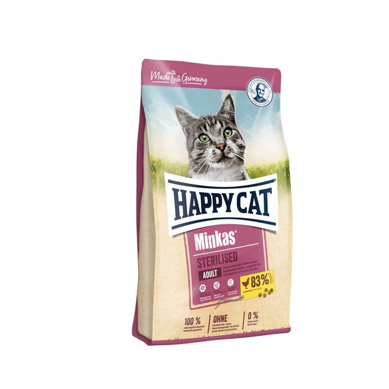 Happy Cat Minkas Sterilised Adult для стерилизованных кошек с домашней птицей (10 кг.)  #1