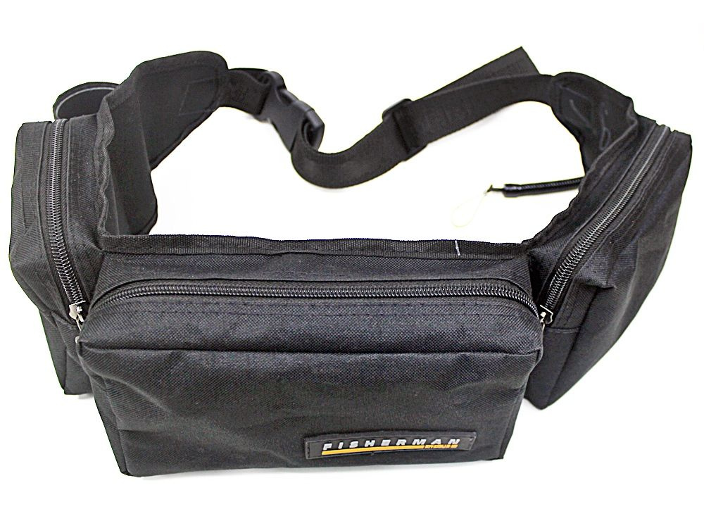 Поясная сумка Fisherman Ф06 - разгрузочная для рыбалки черная / 3 кармана / без коробок  #1