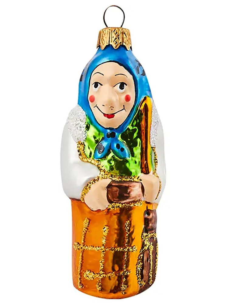 Елочная игрушка КОЛОМЕЕВ Баба-Яга в подарочной упаковке 11см  #1