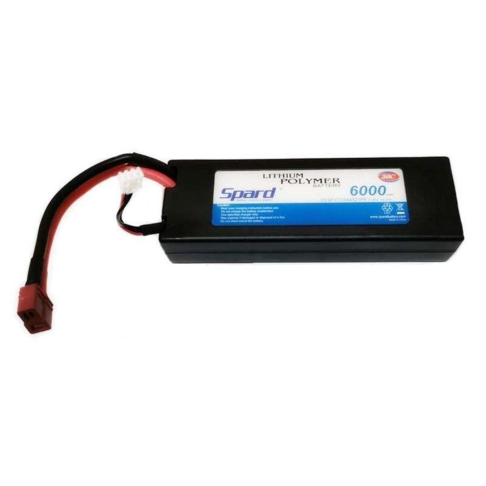 Аккумулятор Li-Po Spard 6000mAh, 7,4V, 30C, T plug для Remo Hobby и Himoto 1/10, 1/8 #1