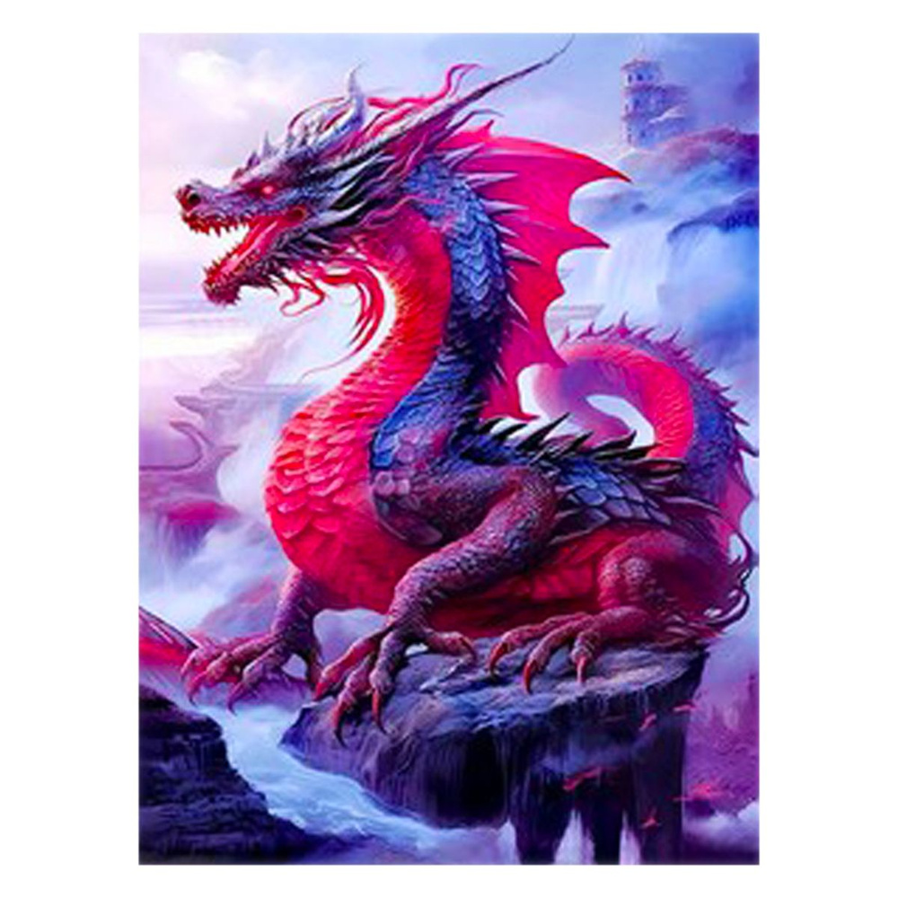 Картина по номерам со светящейся краской 40*50 см, холст, на подрамнике Красный дракон Molly FHR0575 #1