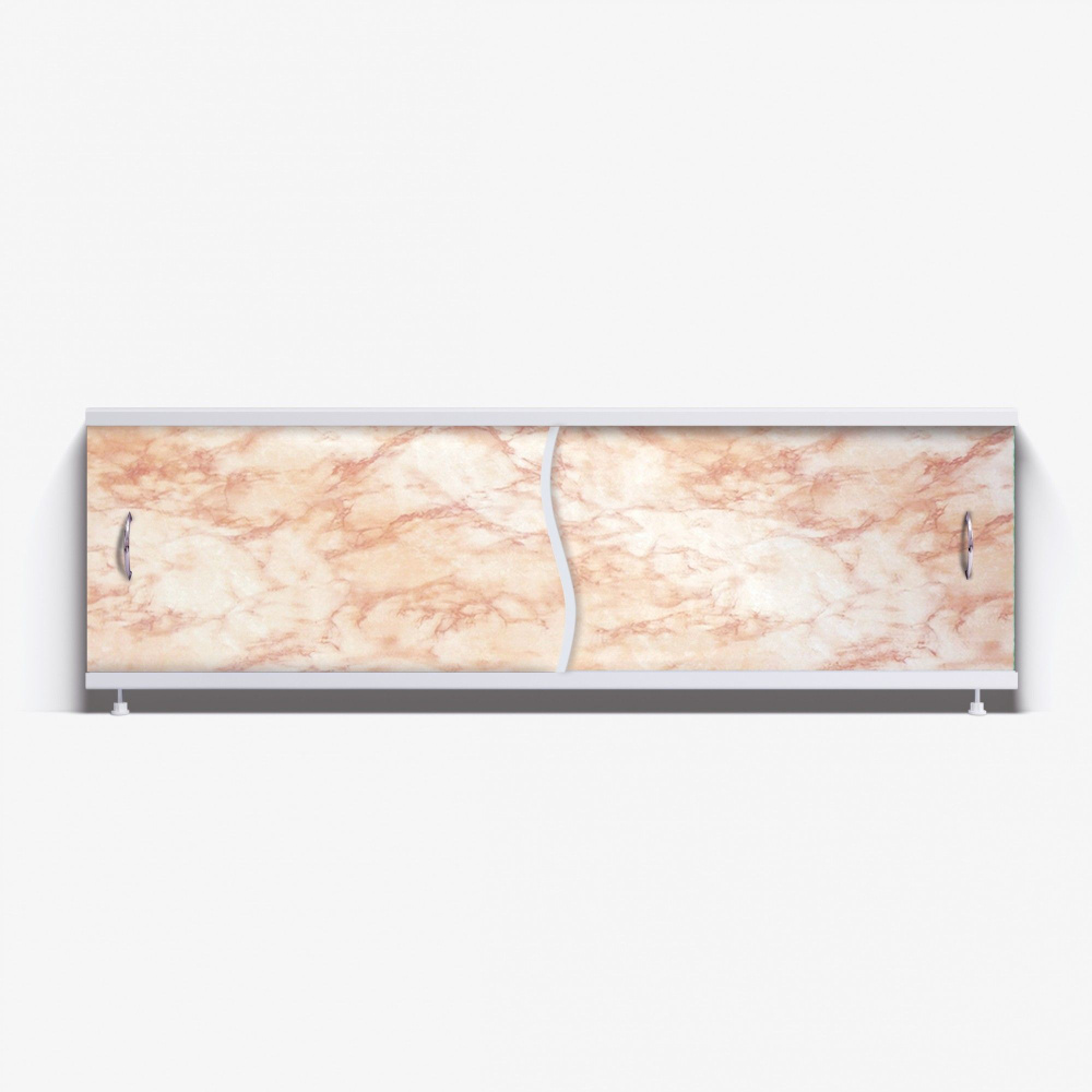 Экран пластиковый под ванну Elit 150, алюминиевый профиль, фасад монолитный полистирол, светло-коричневый #1