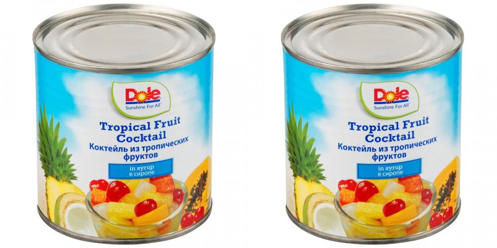 DOLE Фруктовый коктейль Sunshine For All, тропический, в густом сиропе, 439 г, 2 уп  #1