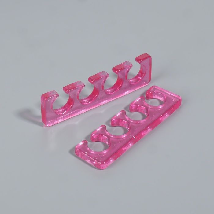 Разделители для пальцев 9,5 х 2,7см, силиконовые, пара, цвет розовый  #1