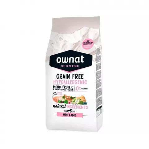 Ownat Grain Free Hypo Сухой корм гипоаллергенный для собак мелких пород, с ягненком, 1 кг  #1