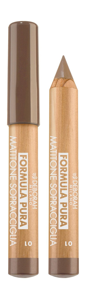 DEBORAH MILANO Карандаш для бровей с фиброй Formula Pura Chubby Eyebrow Pencil, 2,3 г, 01  #1