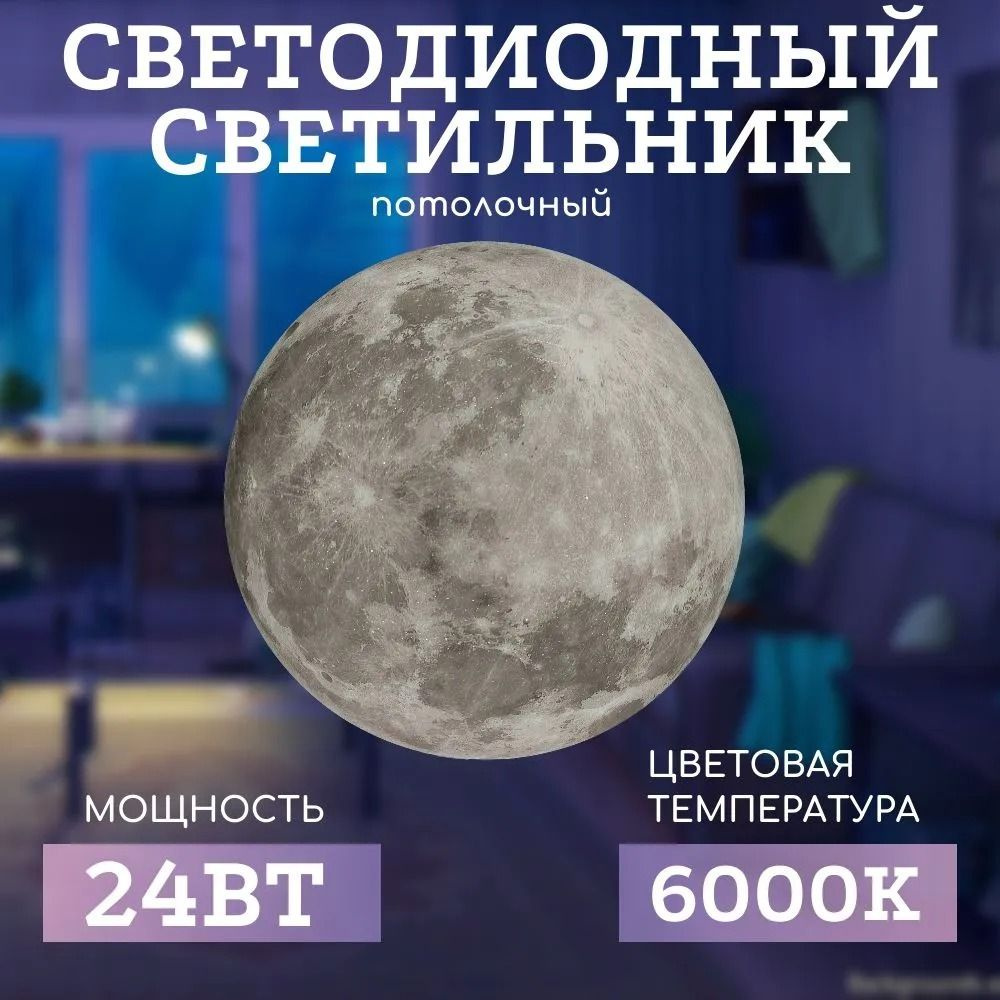 Светильник потолочный настенный светодиодный Луна(Сияние) LEEK 24Вт.(1560лм) 6000К d325х80 мм IP22 Холодный #1