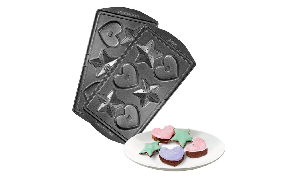 Панель "Сердечки и звёздочки" для мультипекаря Redmond (форма для выпечки фигурного печенья и пряников) #1
