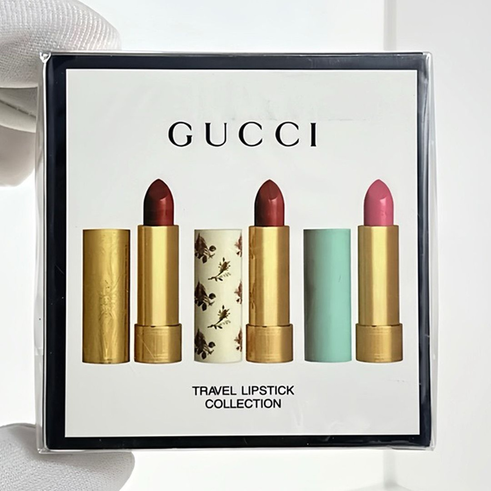 GUCCI Набор помад 3шт, матовый бархатный эффект, 1,3г*3. #1