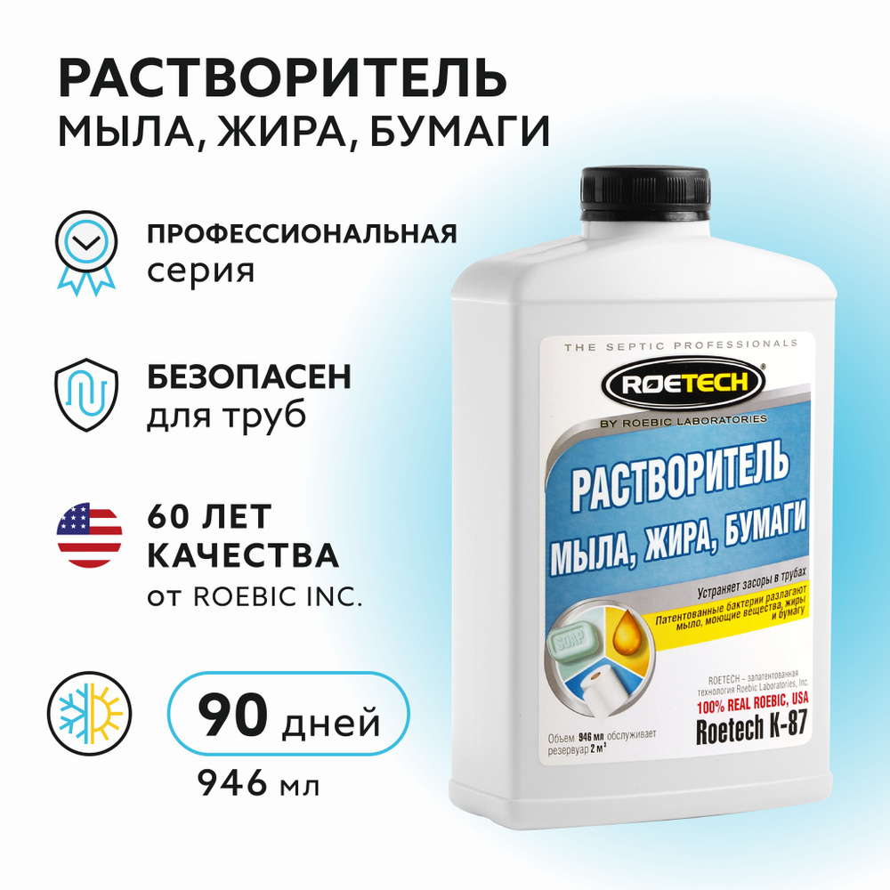 Растворитель мыла, жира, бумаги Roetech К-87, 946мл #1