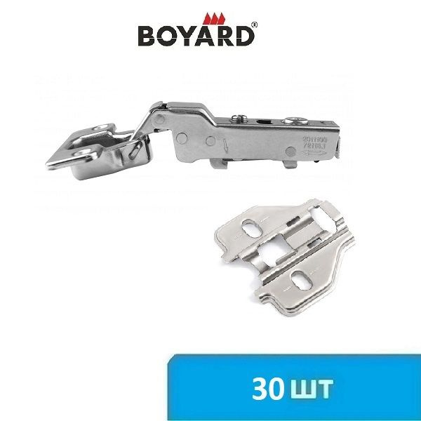 Петля мебельная Boyard PROFI H306B02 (полунакладная) с доводчиком - 30 шт  #1