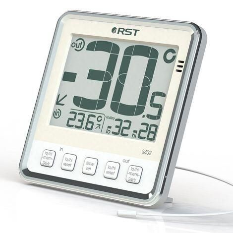 Термометр RST 2402 измерение в помещении, на улице температуры, датчик проводной, питание сменная батарея, #1