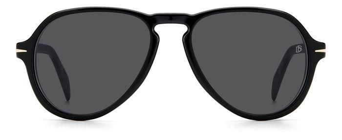 Мужские солнцезащитные очки David Beckham DB 7079/S 807 IR, цвет: черный, цвет линзы: серый, авиаторы, #1