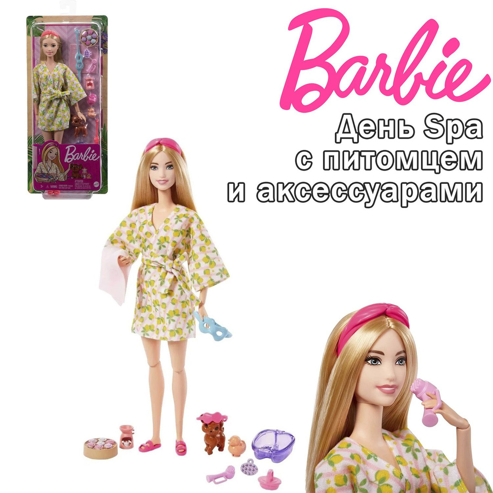 Кукла Barbie День Spa с питомцем и аксессуарами, HKT90 #1
