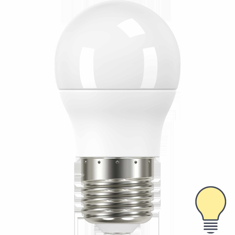 Lexman Лампочка Лампа светодиодная P45 E27 175-250 В 7.5 Вт матовая 750 лм теплый белый свет, E27, 1 #1