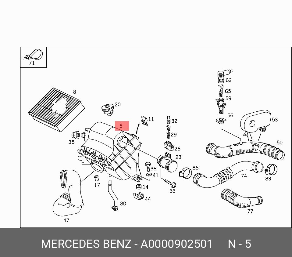 Mercedes-Benz Фильтр воздушный арт. A0000902501, 1 шт. #1