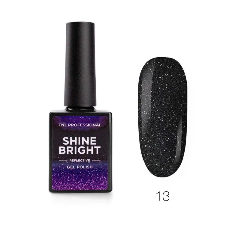 Гель-лак Shine bright светоотражающий №13 - Черный оникс, TNL Professional, 10 мл  #1