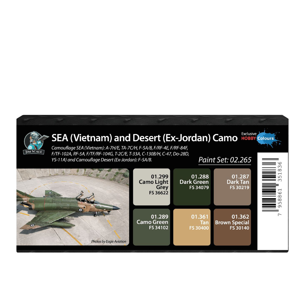 Набор красок Jim Scale SEA (Vietnam) and Desert (Ex-Jordan) Camo 6 шт по 18 мл #1