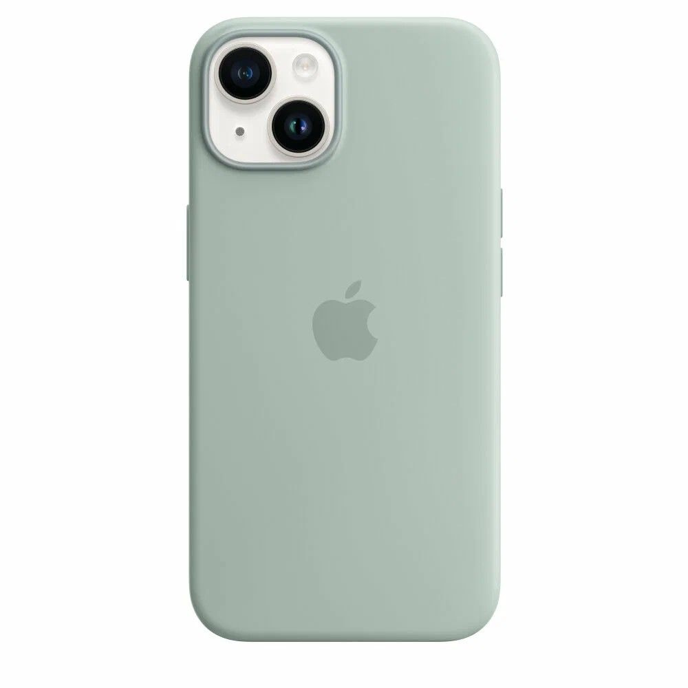 Силиконовый чехол для смартфона Silicone Case на iPhone 13 / Айфон 13 с логотипом, морская зелень  #1