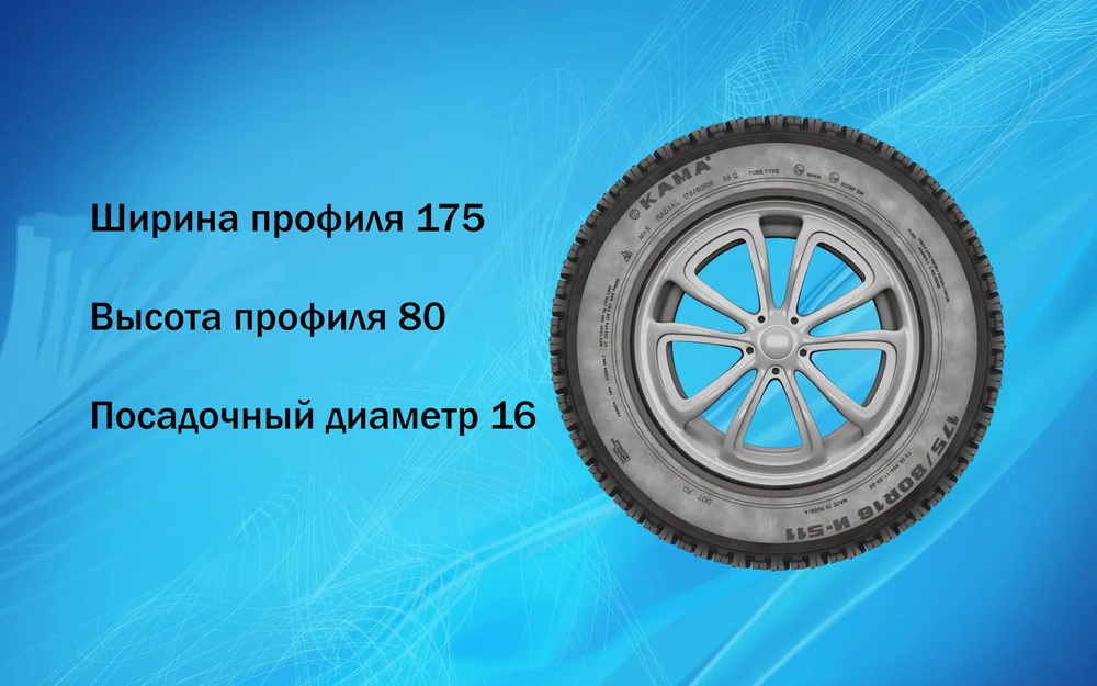 КАМА И-511 Шины  зимние 175/80  R16 88Q Шипованные #1